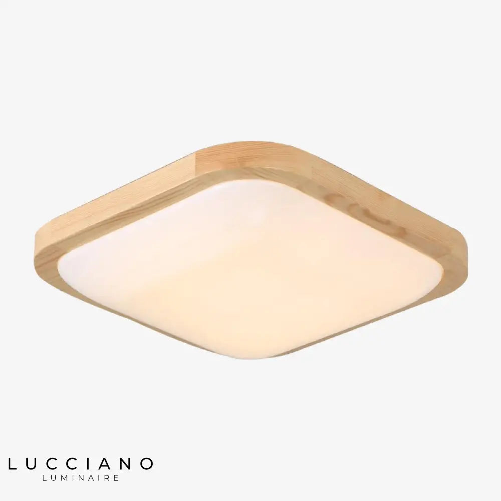 Plafonnier Led Carré Tatami Bois Luminaire Chambre