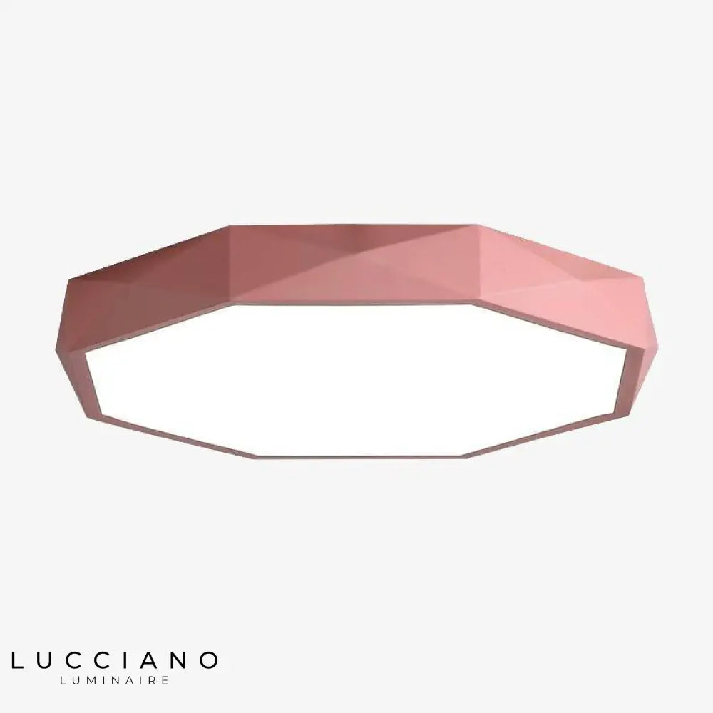 Plafonnier Led Coloré Ultra-Fin Rose / 30X30X6Cm - 18W Froide Luminaire Chambre