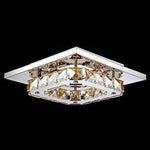 Plafonnier Led Cristal Carré Chromé Luminaire Chambre