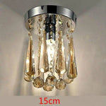 Plafonnier Led Cristal Chromé Cognac Luminaire Chambre