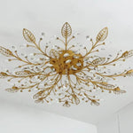 Plafonnier Led Cristal Fleurs Feuilles Luminaire Chambre