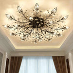 Plafonnier Led Cristal Fleurs Feuilles Luminaire Chambre