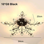 Plafonnier Led Cristal Fleurs Feuilles Luminaire Chambre