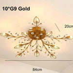 Plafonnier Led Cristal Fleurs Feuilles Luminaire Chambre