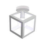 Plafonnier Led Design Cage Colorée Blanc Luminaire Chambre