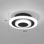 Plafonnier Led Design Métal Circulaire/Square Cercle - Noir / Chaude Luminaire Chambre