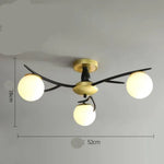 Plafonnier Led Design Métal Verre Multiboule 3 Lampes / Froide Luminaire Chambre