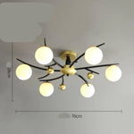 Plafonnier Led Design Métal Verre Multiboule 6 Lampes / Froide Luminaire Chambre