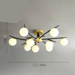 Plafonnier Led Design Métal Verre Multiboule 9 Lampes / Froide Luminaire Chambre