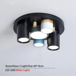 Plafonnier Led Design Multicolore Rond / 5 Luminaire Chambre