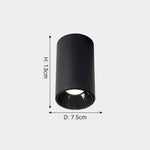 Plafonnier Led Design Réglable Hatleen Noir - D D7.5X13Cm / Naturelle Luminaire Chambre