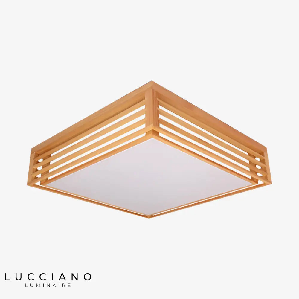 Plafonnier Led En Bois Japonais Carré Luminaire Chambre