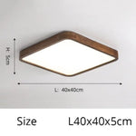 Plafonnier Led Géométrique Bois Evelyn Carré - 40X40Cm / Chaude Luminaire Chambre