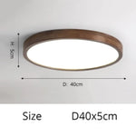 Plafonnier Led Géométrique Bois Evelyn Rond - 40Cm / Chaude Luminaire Chambre