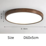 Plafonnier Led Géométrique Bois Evelyn Rond - 60Cm / Chaude Luminaire Chambre