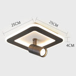 Plafonnier Led Géométrique Mavir Avec Spot Noir / Chaude Carré Luminaire Chambre