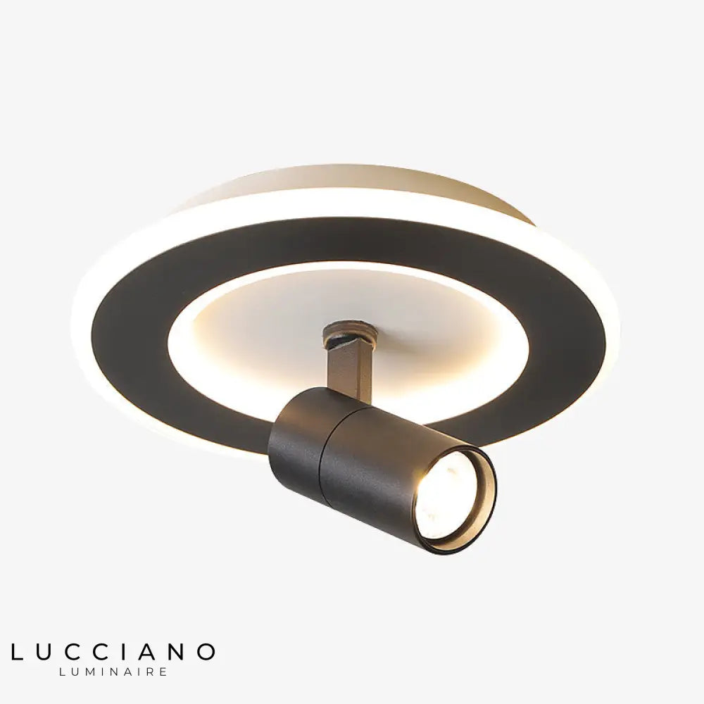 Plafonnier Led Géométrique Mavir Avec Spot Noir / Chaude Rond Luminaire Chambre