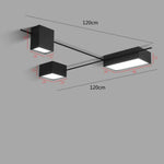 Plafonnier Led Industriel Alani Géométrique Noir - 3 Lampes / Chaude Luminaire Chambre