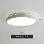 Plafonnier Led Métal Fin Glenn Blanc - 35 Cm / 27 48W Chaude Luminaire Chambre