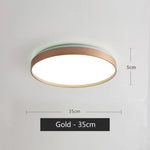 Plafonnier Led Métal Fin Glenn Doré - 35 Cm / 27 48W Chaude Luminaire Chambre