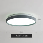 Plafonnier Led Métal Fin Glenn Gris - 35 Cm / 27 48W Chaude Luminaire Chambre