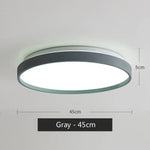 Plafonnier Led Métal Fin Glenn Gris - 45 Cm / 27 48W Chaude Luminaire Chambre