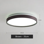 Plafonnier Led Métal Fin Glenn Marron - 35 Cm / 27 48W Chaude Luminaire Chambre