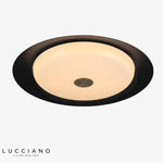 Plafonnier Led Noir Disque Métallique Luminaire Chambre