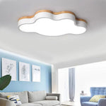 Plafonnier Led Nuage Bois Botimi Blanc / 50 X 28Cm Froide Luminaire Chambre