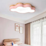 Plafonnier Led Nuage Bois Botimi Rose / 50 X 28Cm Froide Luminaire Chambre