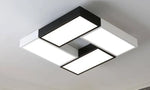 Plafonnier Led Rectangulaire Dining Noir Et Blanc Luminaire Chambre