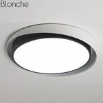 Plafonnier Led Rond Art Design Blanc Et Noir / 40Cm Froide Luminaire Chambre