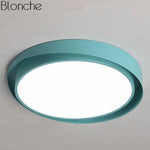 Plafonnier Led Rond Art Design Bleu / 40Cm Froide Luminaire Chambre