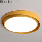 Plafonnier Led Rond Art Design Jaune / 40Cm Froide Luminaire Chambre