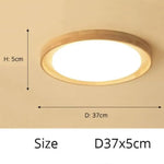 Plafonnier Led Rond Bois Adartza 37 X 5 Cm / Dimmable Luminaire Chambre