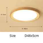 Plafonnier Led Rond Bois Adartza 48 X 5 Cm / Froide Luminaire Chambre