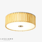 Plafonnier Led Rond Bois Élégant Luminaire Chambre