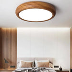 Plafonnier Led Rond Bois Moderne Luminaire Chambre