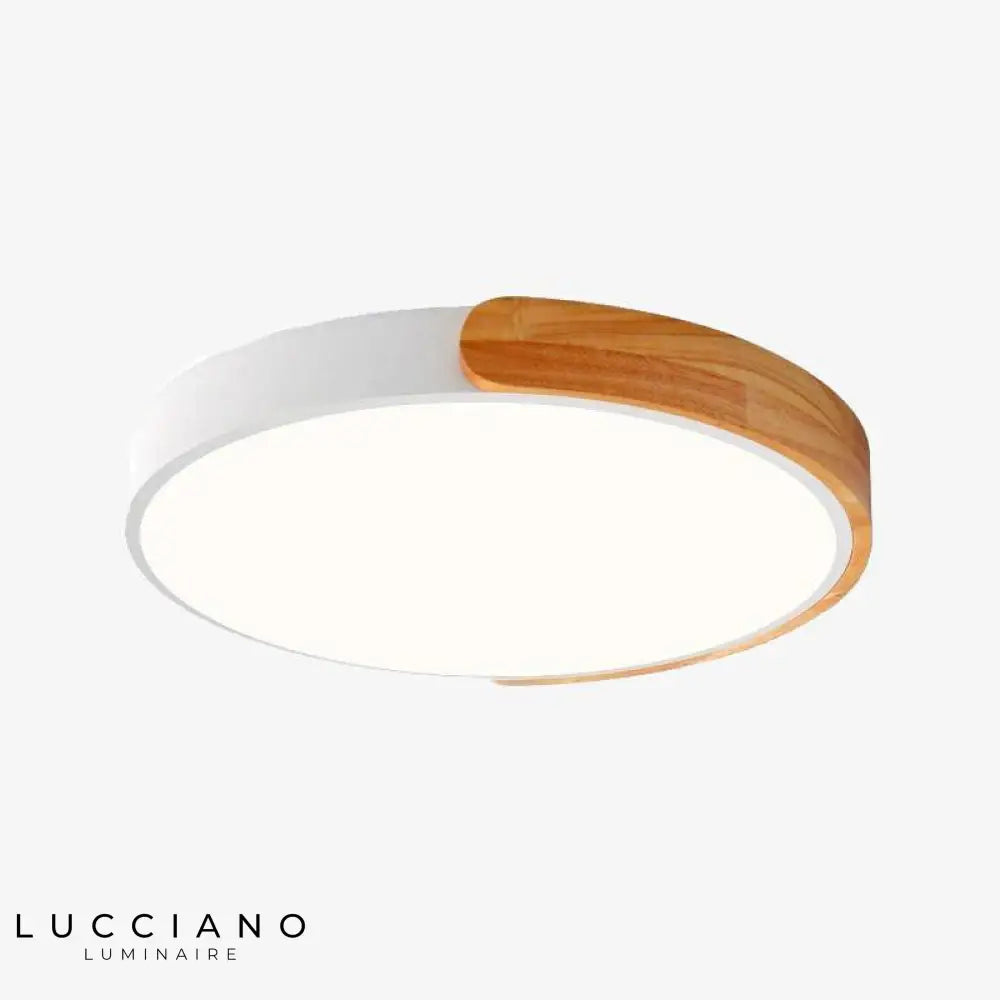 Plafonnier Led Rond En Métal Et Bois Luminaire Chambre