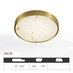 Plafonnier Led Rond Marbre Doré 40 X 5Cm Luminaire Chambre