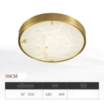 Plafonnier Led Rond Marbre Doré 50 X 5Cm Luminaire Chambre