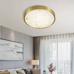 Plafonnier Led Rond Marbre Doré Luminaire Chambre