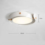 Plafonnier Led Rond Métal Bois Blanc Luminaire Chambre