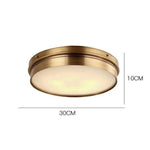 Plafonnier Led Rond Métal Doré Industriel 30 X 10Cm / Froide Luminaire Chambre