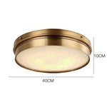 Plafonnier Led Rond Métal Doré Industriel 40 X 10Cm / Froide Luminaire Chambre