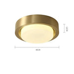 Plafonnier Led Rond Rétro Doré Doré / 40 X 12Cm Froide Luminaire Chambre