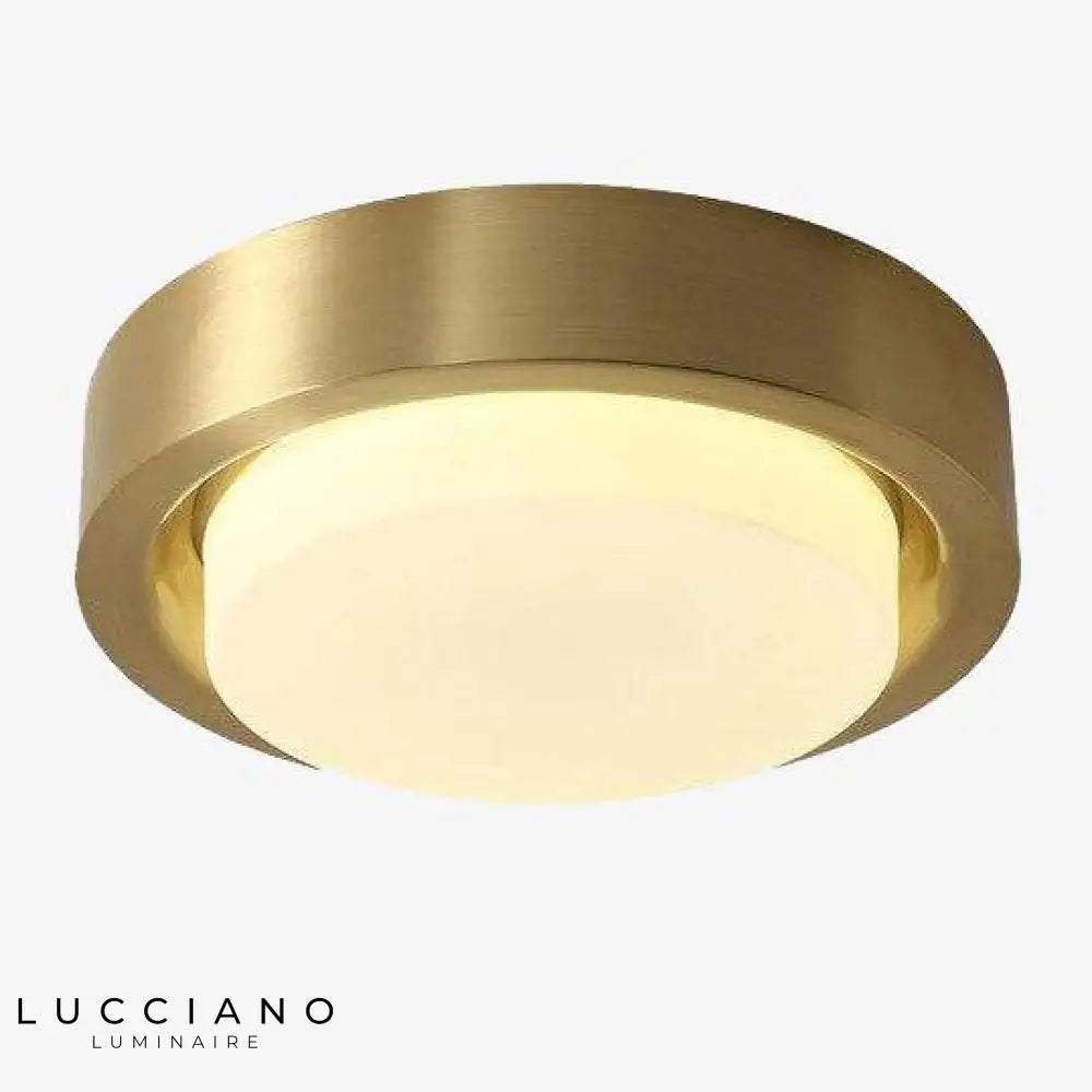 Plafonnier Led Rond Rétro Doré Luminaire Chambre