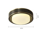 Plafonnier Led Rond Rétro Doré Noir / 40 X 12Cm Froide Luminaire Chambre