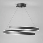 Plafonnier Led Suspendu En Spirale Au Design Moderne | Luminnaire Lucciano Noir / B: 60 Cm