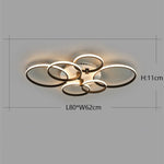 Plafonnier Led Vexler Anneaux Modernes 6 Anneaux Luminaire Chambre